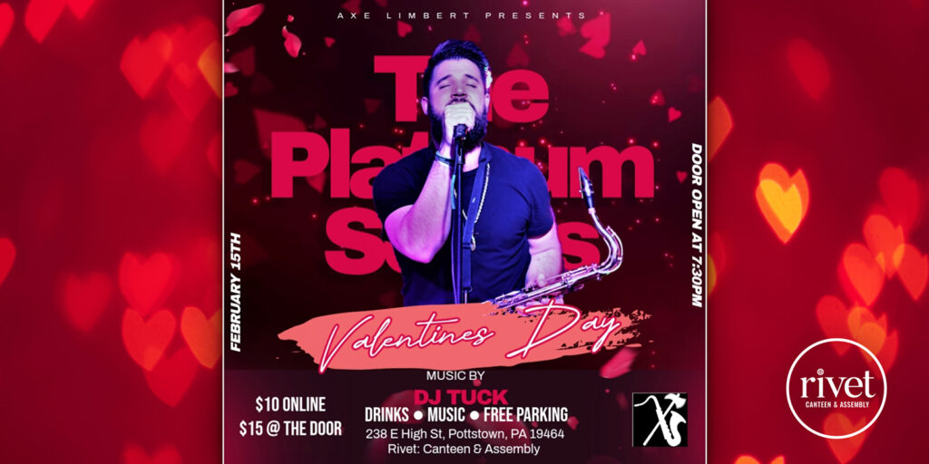 The Platinum Series: Valentines Showcase LIVE at Rivet: Canteen & Assembly on Saturday, February 15th. Six incredible hip-hop artists in one night: Axe Limbert, HARLLAN, Mulla Mitch, Jake Supreme, ACWavvy, and Svveetheart. Be there!