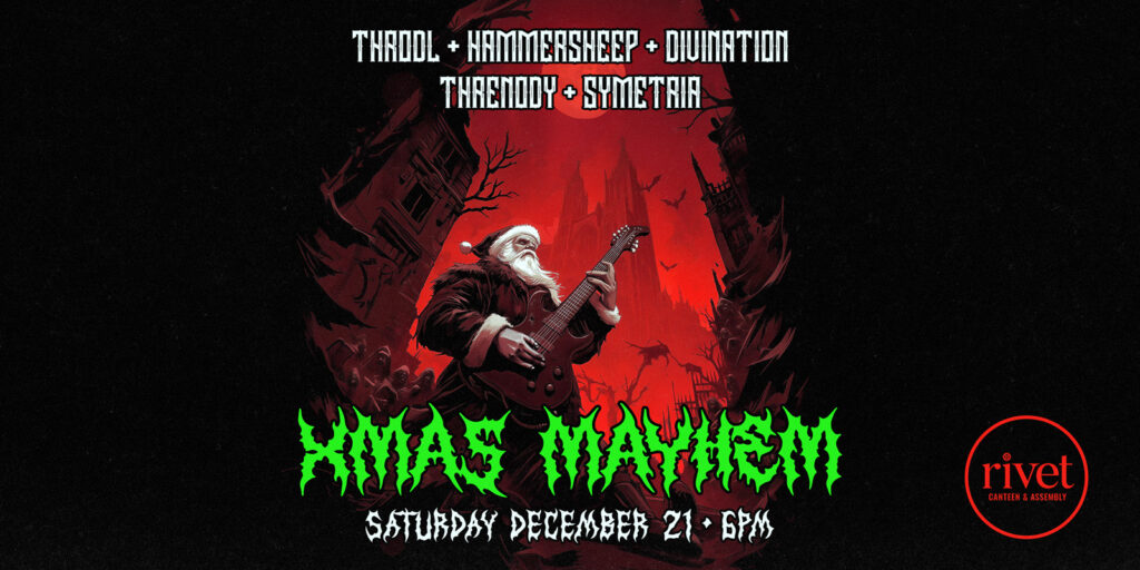 Celebrate the holidays with a wild night of brutal riffs from a killer lineup of death metal, thrash, and hardcore bands! LIVE at Rivet: Canteen & Assembly in Pottstown on Saturday, December 21st! Doors: 6:00 PM. All ages!